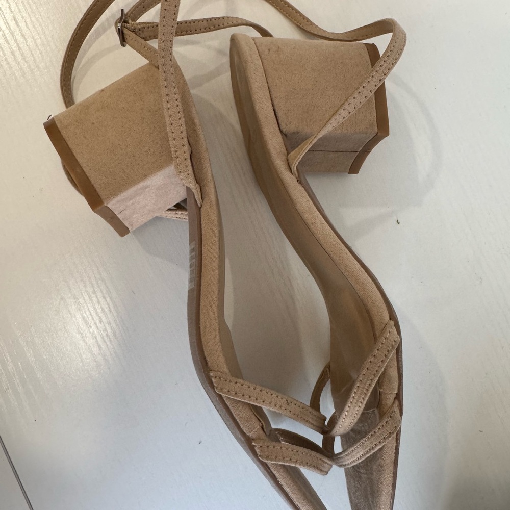 Lulu's Tan Strappy Block Sandals